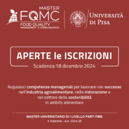 Aperte le iscrizioni alla X edizione 2024/25 del Master Food