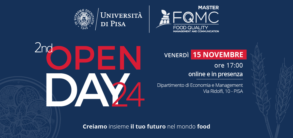 OpenDay MasterFood Università di Pisa 15 Novembre 2024