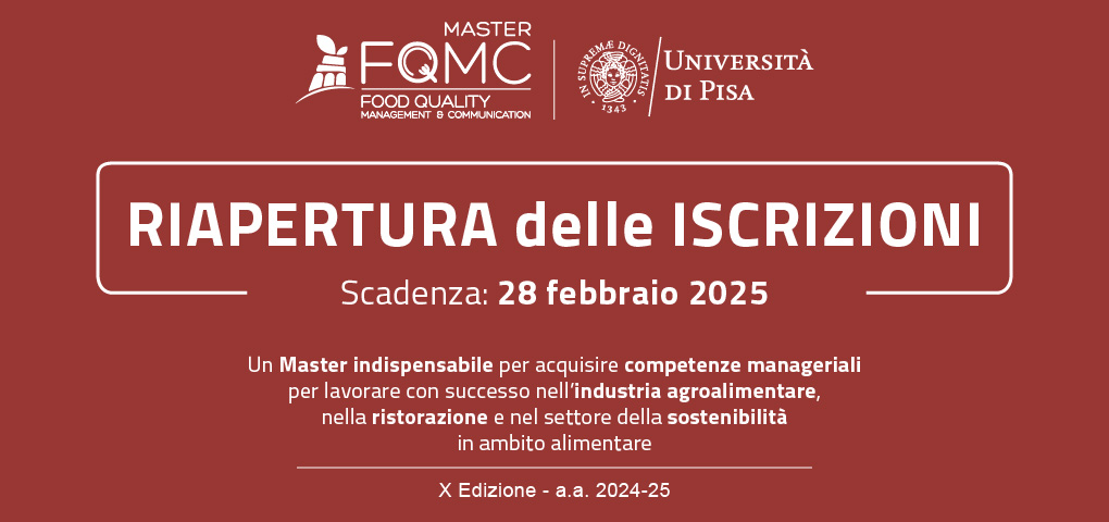 Master Food Unipi riapertura iscrizioni