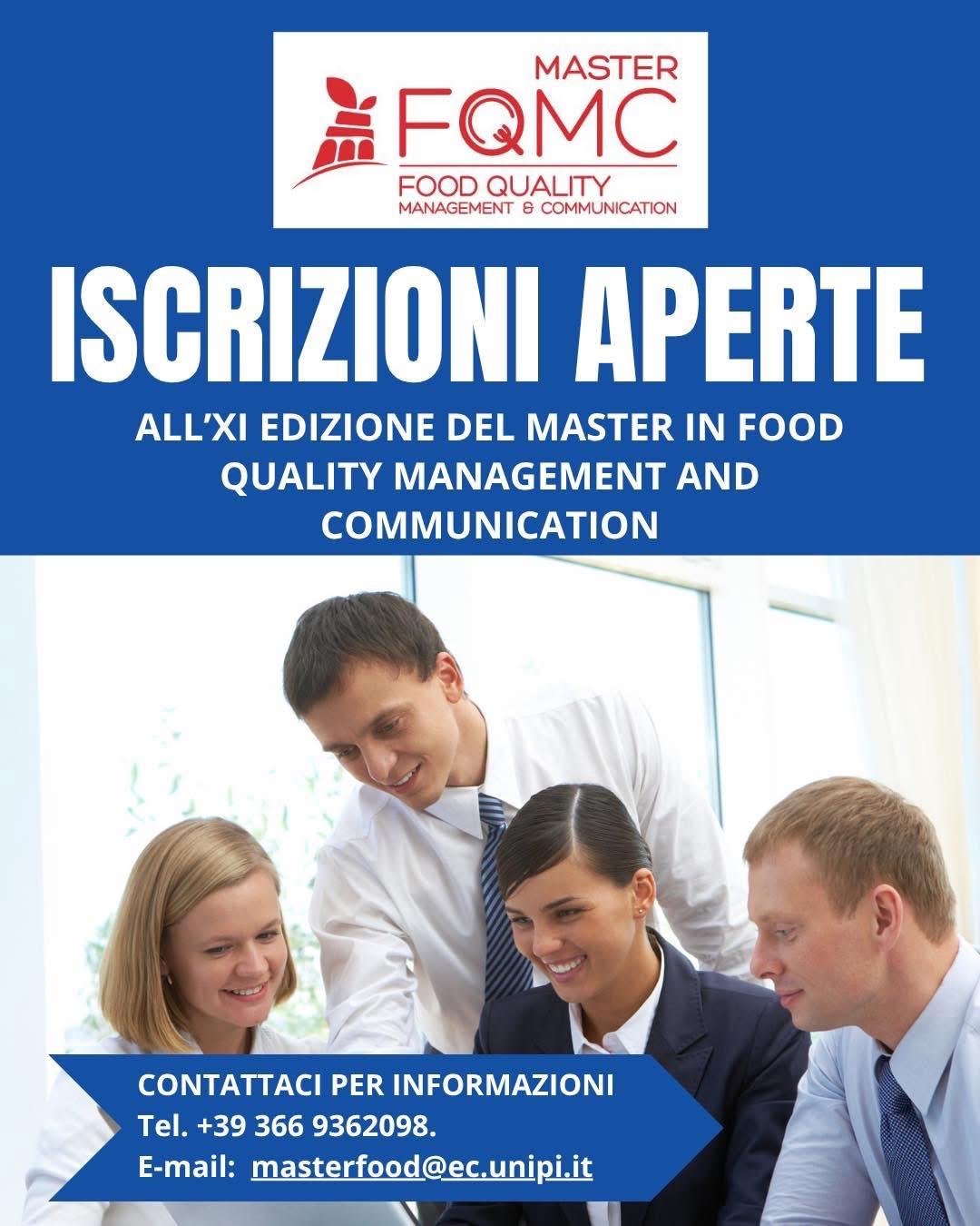 Aperte le iscrizioni all'XI edizione 2025/26 del Master Food